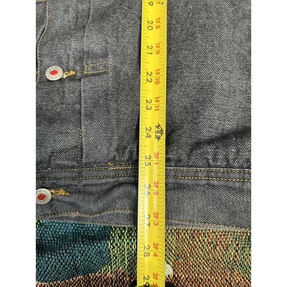 Vintage Y2K Vibes Black Blue Denim Button Up Jacket XXL - Picture 6 of 6